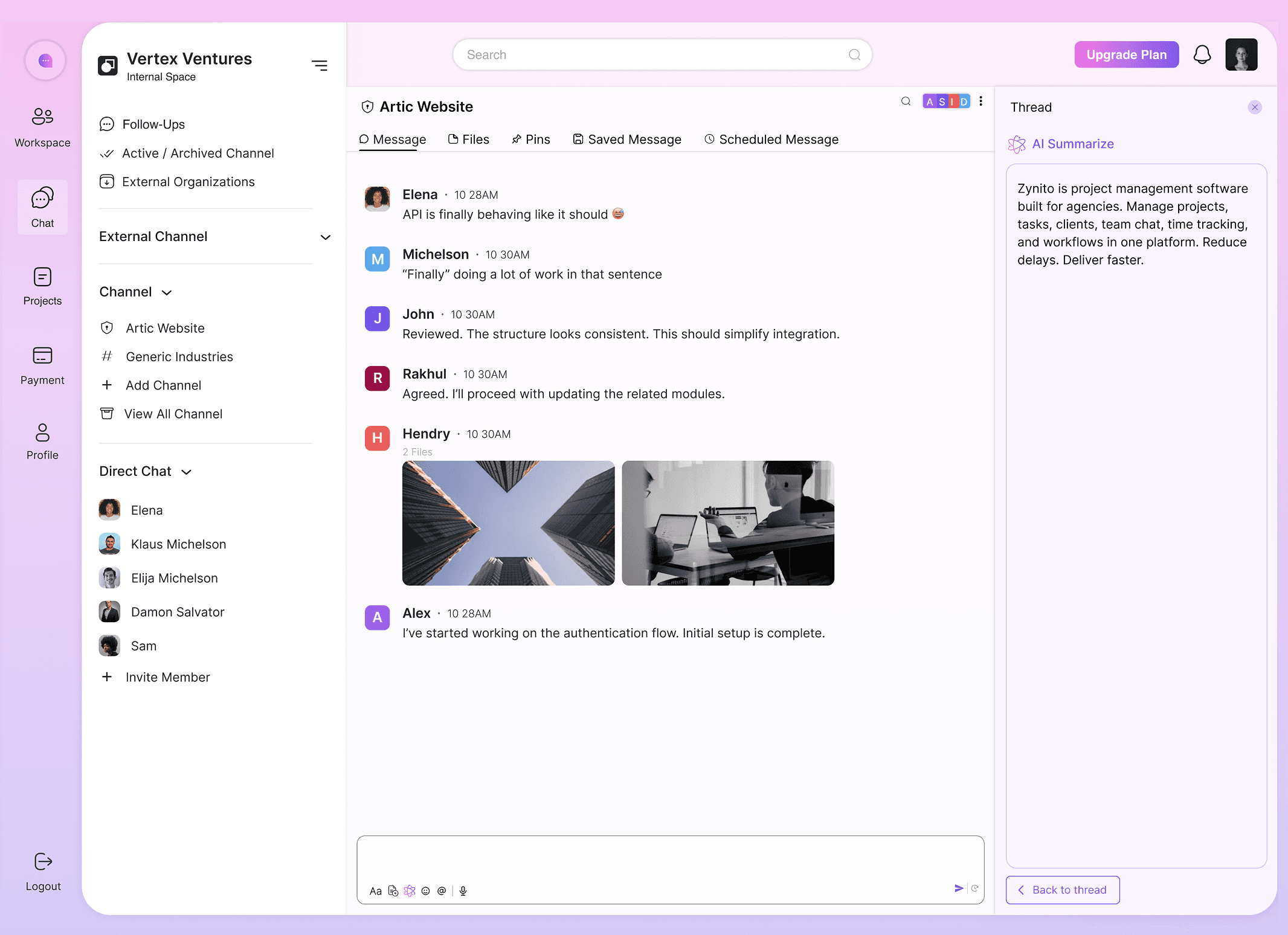 Zynito AI Assistant view