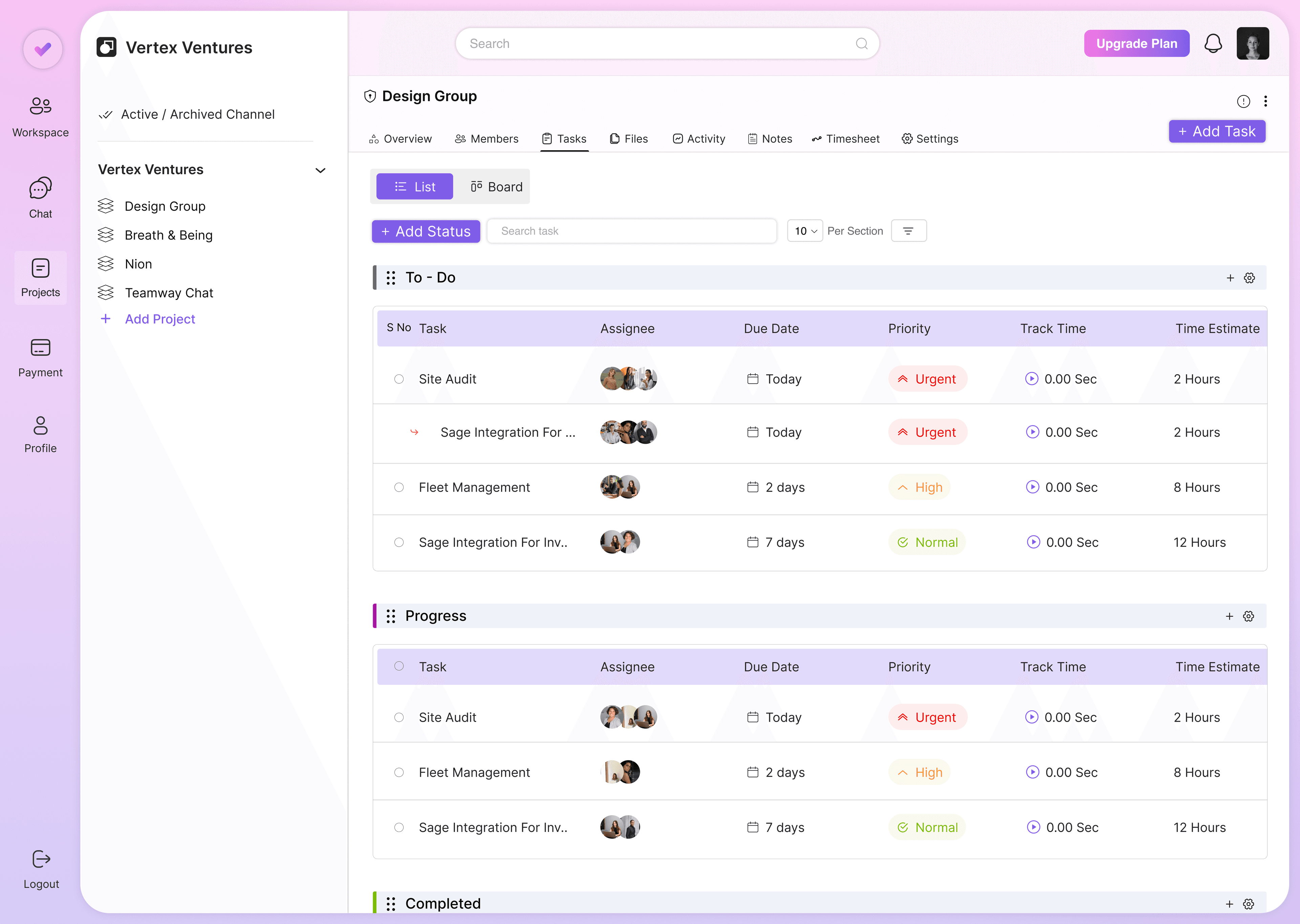 Zynito Task view